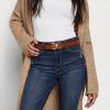 image:imageSam Edelman Womens Casual DoubleE Logo Plaque Buckle Leather Belt for Jeans and TrousersTan