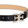 image:imageSam Edelman Womens Doublee Plaque Logo Hammered Buckle and Loop Leather Belt for Jeans Dresses and TrousersBlack