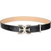 image:imageSam Edelman Womens Doublee Plaque Logo Hammered Buckle and Loop Leather Belt for Jeans Dresses and TrousersBlack