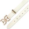image:imageSam Edelman Womens Doublee Plaque Logo Hammered Buckle and Loop Leather Belt for Jeans Dresses and TrousersIvory
