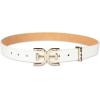 image:imageSam Edelman Womens Doublee Plaque Logo Hammered Buckle and Loop Leather Belt for Jeans Dresses and TrousersIvory