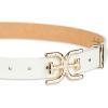 image:imageSam Edelman Womens Doublee Plaque Logo Hammered Buckle and Loop Leather Belt for Jeans Dresses and TrousersIvory