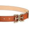 image:imageSam Edelman Womens Doublee Plaque Logo Hammered Buckle and Loop Leather Belt for Jeans Dresses and TrousersLight Brown