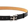 image:imageSam Edelman Womens Fashion DoubleE Plaque Logo Buckle Slim Textured Belt for Jeans Dresses and TrousersBlack