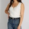 image:imageSam Edelman Womens Fashion DoubleE Plaque Logo Buckle Slim Textured Belt for Jeans Dresses and TrousersBlack