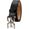 image:imageSam Edelman Womens Fashion DoubleE Plaque Logo Buckle Slim Textured Belt for Jeans Dresses and TrousersBlack