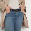 image:imageSam Edelman Womens Fashion DoubleE Plaque Logo Buckle Slim Textured Belt for Jeans Dresses and TrousersBrown