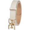 image:imageSam Edelman Womens Fashion DoubleE Plaque Logo Buckle Slim Textured Belt for Jeans Dresses and TrousersIvory