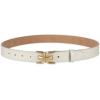 image:imageSam Edelman Womens Fashion DoubleE Plaque Logo Buckle Slim Textured Belt for Jeans Dresses and TrousersIvory