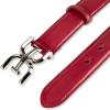 image:imageSam Edelman Womens Fashion DoubleE Plaque Logo Buckle Slim Textured Belt for Jeans Dresses and TrousersRed