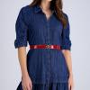 image:imageSam Edelman Womens Fashion DoubleE Plaque Logo Buckle Slim Textured Belt for Jeans Dresses and TrousersRed