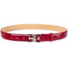 image:imageSam Edelman Womens Fashion DoubleE Plaque Logo Buckle Slim Textured Belt for Jeans Dresses and TrousersRed