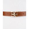 image:imageSam Edelman Womens Fashion DoubleE Plaque Logo Buckle Slim Textured Belt for Jeans Dresses and TrousersSaddle