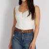 image:imageSam Edelman Womens Fashion DoubleE Plaque Logo Buckle Slim Textured Belt for Jeans Dresses and TrousersSaddle