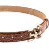 image:imageSam Edelman Womens Fashion DoubleE Plaque Logo Buckle Slim Textured Belt for Jeans Dresses and TrousersTan Croc