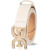 image:imageSam Edelman Womens Imitation Pearl Embellished DoubleE Logo Plaque Buckle Leather Belt for Jeans Dresses and TrousersIvory