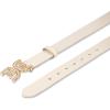 image:imageSam Edelman Womens Imitation Pearl Embellished DoubleE Logo Plaque Buckle Leather Belt for Jeans Dresses and TrousersIvory
