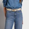 image:imageSam Edelman Womens Imitation Pearl Embellished DoubleE Logo Plaque Buckle Leather Belt for Jeans Dresses and TrousersIvory