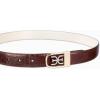 image:imageSam Edelman Womens Skinny 1 Logo Clamp Leather Dress Belt for Jeans Dresses and TrousersCognac