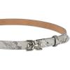 image:imageSam Edelman womens Doublee Plaque Logo Buckle Skinny Fashion Trouser BeltGreyWhite Snake