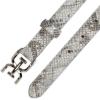 image:imageSam Edelman womens Doublee Plaque Logo Buckle Skinny Fashion Trouser BeltGreyWhite Snake