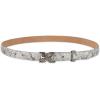 image:imageSam Edelman womens Doublee Plaque Logo Buckle Skinny Fashion Trouser BeltGreyWhite Snake