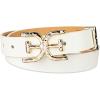 image:imageSam Edelman Womens Doublee Plaque Logo Hammered Buckle and Loop Leather Belt for Jeans Dresses and TrousersIvory