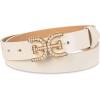image:imageSam Edelman Womens Imitation Pearl Embellished DoubleE Logo Plaque Buckle Leather Belt for Jeans Dresses and TrousersIvory