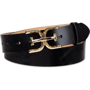 image:imageSam Edelman Womens Casual DoubleE Logo Plaque Buckle Leather Belt for Jeans and TrousersBlack
