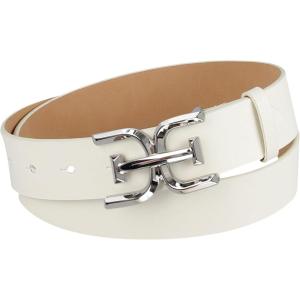 image:imageSam Edelman Womens Casual DoubleE Logo Plaque Buckle Leather Belt for Jeans and TrousersIvory