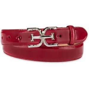 image:imageSam Edelman Womens Fashion DoubleE Plaque Logo Buckle Slim Textured Belt for Jeans Dresses and TrousersRed