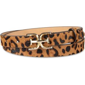 image:imageSam Edelman womens Doublee Plaque Logo Buckle Skinny Fashion Trouser BeltLeopard