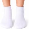 image:imageSam Edelman Womens Quarter Socks  6 PK Cushioned Cotton Scalloped Edge SocksWhiteBlack