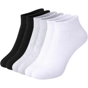 image:imageSam Edelman Womens Quarter Socks  6 PK Half Cushion with Heel TabBlackWhiteGrey