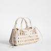 image:imageSam Edelman Marlowe Basket With Canvas Clutch Insert HandbagMilky White