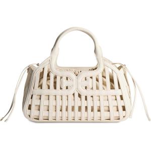 image:imageSam Edelman Marlowe Basket With Canvas Clutch Insert HandbagMilky White
