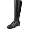 Black Leather Wide Calf