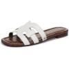 image:imageSam Edelman Womens Bay Flat SandalBright White Leather